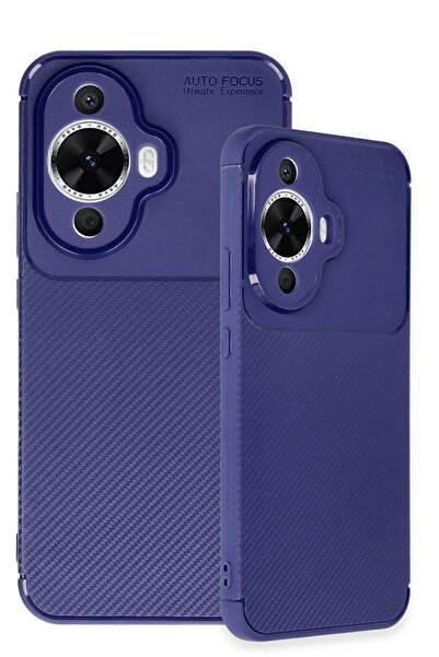 CT STONES حافظة نيو فيس لهاتف هواوي نوفا 12S، غطاء كربوني بتركيز تلقائي - أزر...