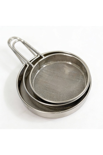SweetHomes`s Gümüş Renk Paslanmaz Çelik 3’lü İnce Telli Süzgeç Seti – Un, Çay...