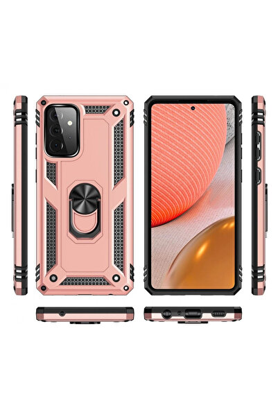 ZEMİRA HOME غطاء حماية سامسونج جالاكسي A72 من نيو فيس مع حلقة صوفيا - وردي