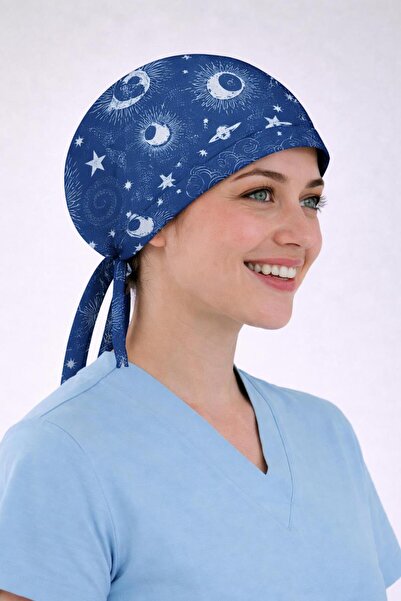 Dr. Mitra Cerrahi Bone Medikal Doktor Hemşire Hastane Bonesi Unisex -Gece Desen