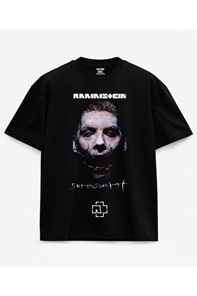 kun inaki Rammstein Baskılı Siyah Unisex Tişört