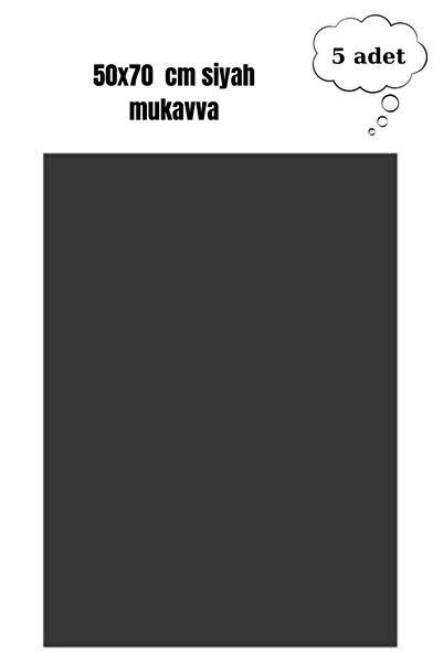 Glanart 50x70 cm siyah renk mukavva kartonu 5 adet