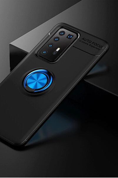 FREEDOM STOREE حافظة هواوي P40 برو من نيو فيس مع حلقة سيليكون - أسود-أزرق