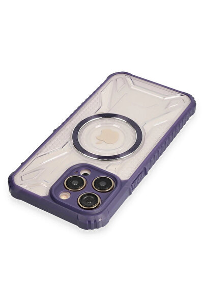 TBL DEKOR حافظة Newface لهاتف آيفون 12 برو ماكس براغ مغناطيس سيف - بنفسجي غامق