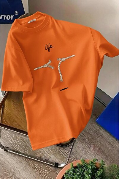 Oksit Life Design Minimalist Illustration Printed Unisex Oversize T-Shirt