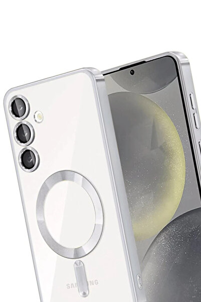 POYRAZ MARKET غطاء نيو فيس سامسونج جالاكسي A35 5G كروس ماجنيتيك سيف - فضي