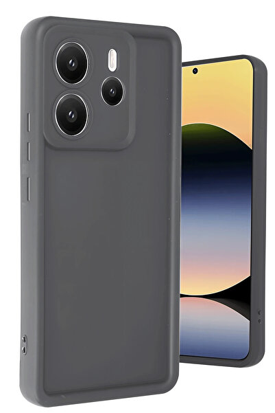 ZEMİRA HOME حافظة نيو فيس لهاتف Xiaomi Redmi Note 14 4G من السيليكون - رمادي