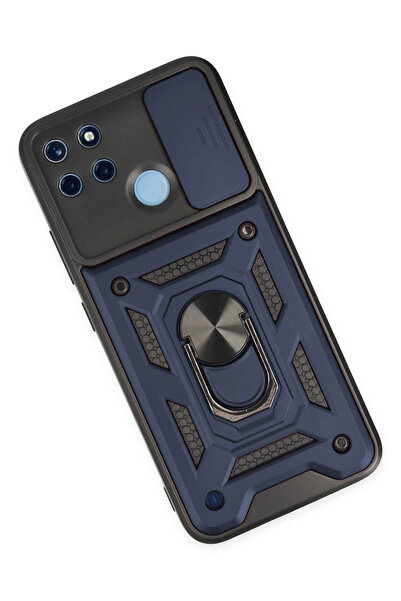 ZEMİRA HOME جراب Newface Realme C25Y مع حلقة عدسة من السيليكون - أزرق داكن