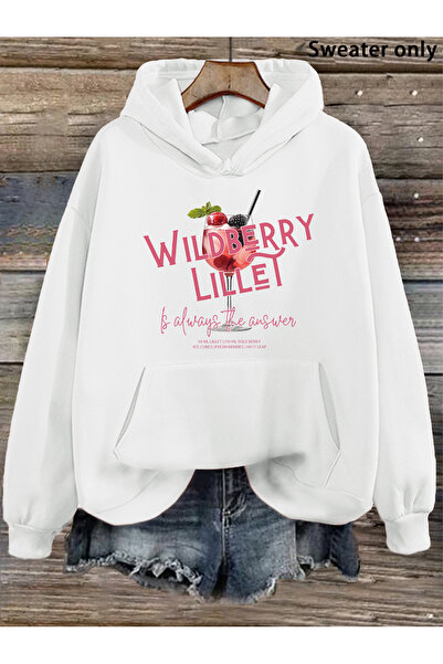 Deocept Unisex Coctail Printed Hooded Kangaroo Pocket Comfortable Fit Oversiz...