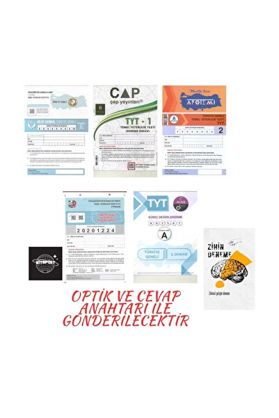 Karma Kitaplar TÜRKİYE GENELİ TYT 3ADET KURUMSAL DENEME OPTİK VE CEVAP ANAHTA...