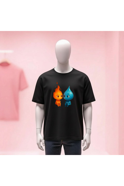 Vordevia Printed Crew Neck Wide Fit Unisex Tshirt