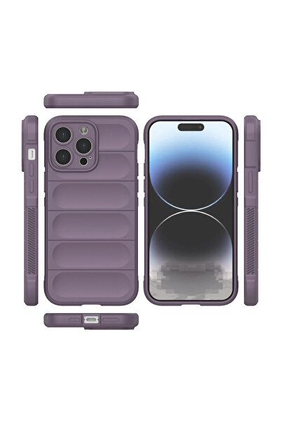 CT STONES حافظة نيو فيس لهاتف آيفون 14 برو ماكس من السيليكون الأمثل - أرجواني