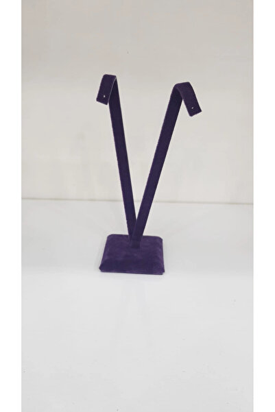 MeGass Dekor Suede Fabric Purple Color 10 cm Earring Display Accessory