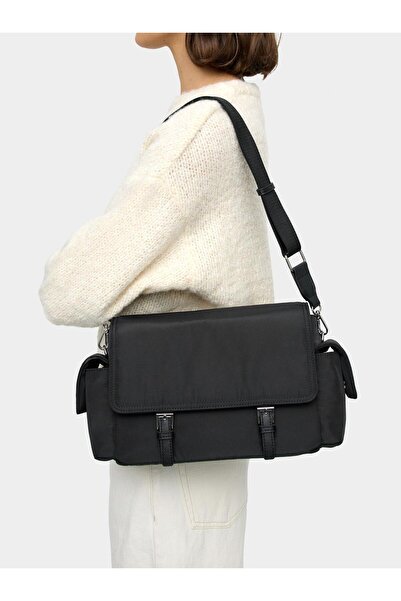 PARFOIS Kapaklı Teknik Kumaş Çapraz Askılı Çanta