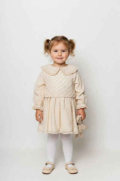 Bebezade Baby Girl |   Children's Hanna Sweater Linen Dress, Bandana Dress