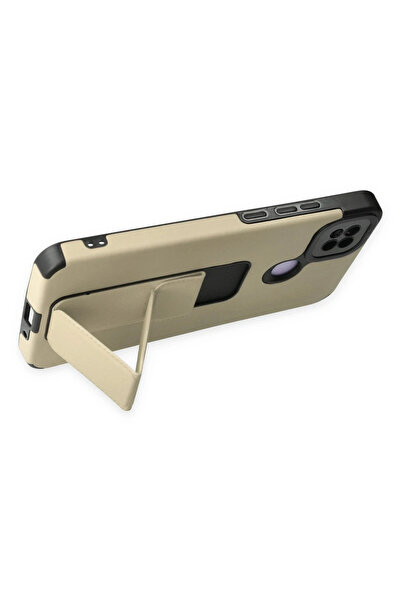 FREEDOM STOREE نيوفيس حافظة هاتف Xiaomi Redmi 9C ميجا ستاند سيليكون - ذهبي