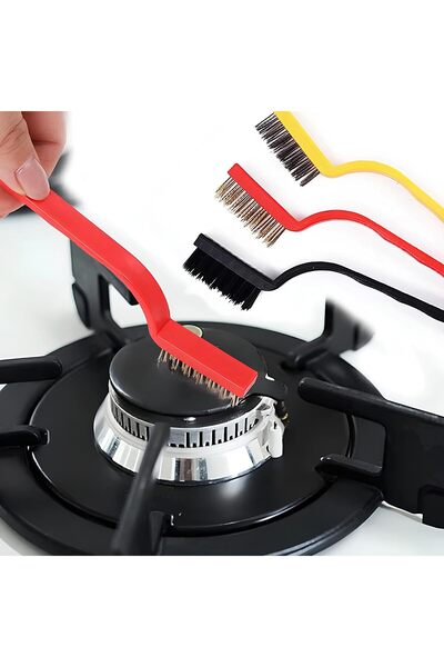 BRF مجموعة فرشاة سلكية من 3 قطع من KaraWorkSell Kanji - فرشاة تنظيف مفصلة برؤ...