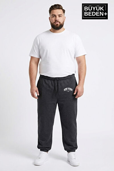 Superlife Men's Plus Size New York Printed Leg Elasticated Relaxed Fit Jogger...