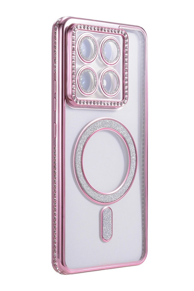 FREEDOM STOREE حافظة نيو فايس شاومي مي 14 تي برو جوكي سيملي ماجنيتيسيف - وردي