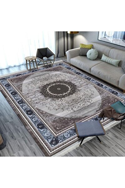 smart home سجادة مجلس مخملية كبيرة 350 × 250 سم | سجادة أرضية مبطنة مانعة للا...