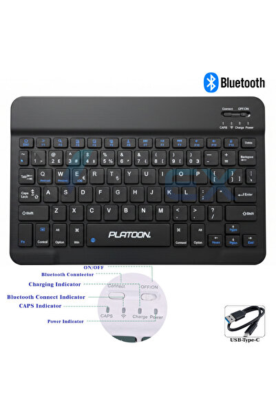 VOREX PL-366 Bluetooth Kablosuz Klavye – Type-C Şarjlı, Tablet Telefon PC Uyumlu
