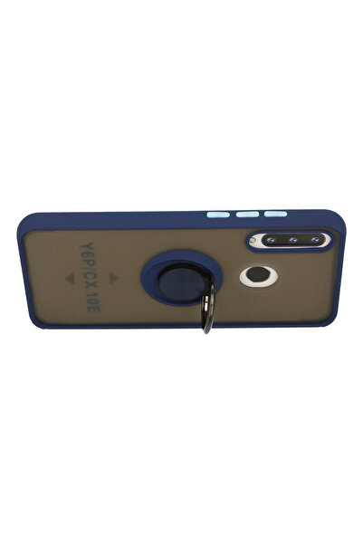 BALCI حافظة هواوي Y6P من نيو فيس، غطاء سيليكون مونتريال مع حلقة - أزرق داكن