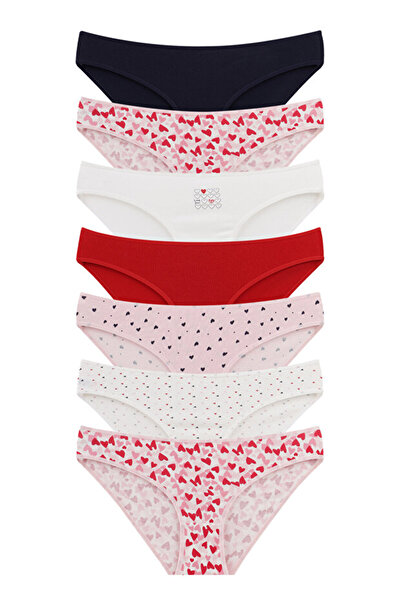 Tusebu 7-Piece Economical Opportunity Pack Mixed Color Patterned Cotton Slip ...