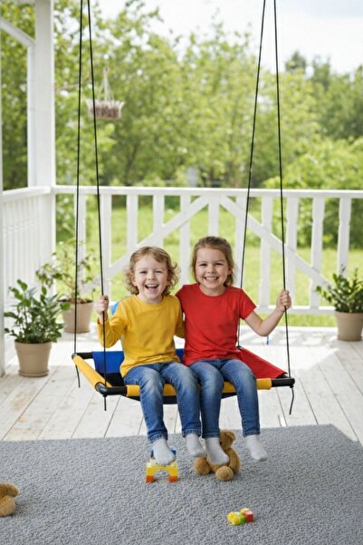 Svava Gondol Renkli Kare Salıncak – İç & Dış Mekan Çocuk Salıncağı