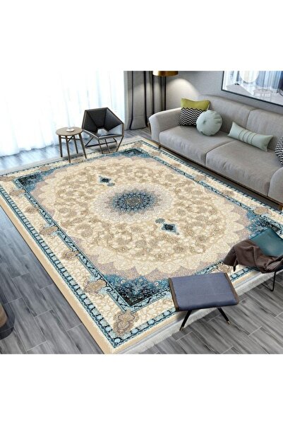 smart home سجادة مجلس مخملية كبيرة 350 × 250 سم | سجادة أرضية مبطنة مانعة للا...