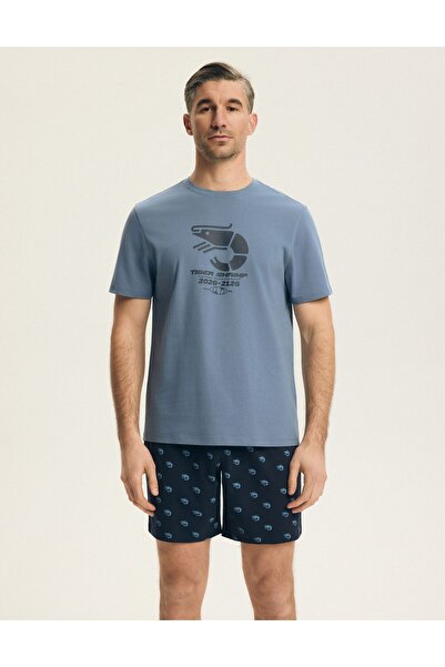 Henderson Men's Summer Pajamas Set Short Sleeve T-Shirt & Patterned Shorts 10...