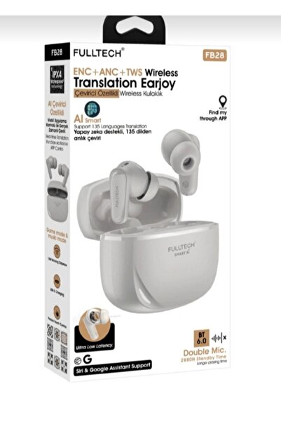 Fulltech VRL bluetooth kulaklık yapay zeka destekli çeviri çift microfon anc ...