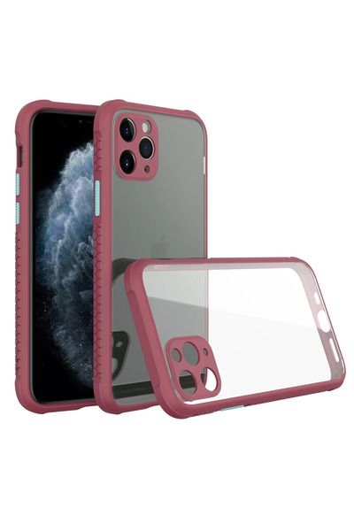 POYRAZ MARKET نيوفيس حافظة آيفون 11 برو سيليكون شفاف ميامي - فوشيا