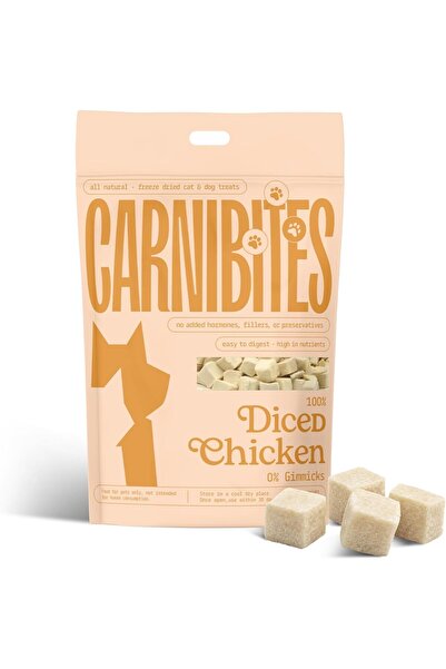 Carnibites دجاج مجفف بالتجميد ومقطع إلى مكعبات