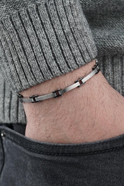 FRNCH 316L Çelik İtalyan Model Gümüş Renk Erkek Bileklik FRJ12842-3842-A