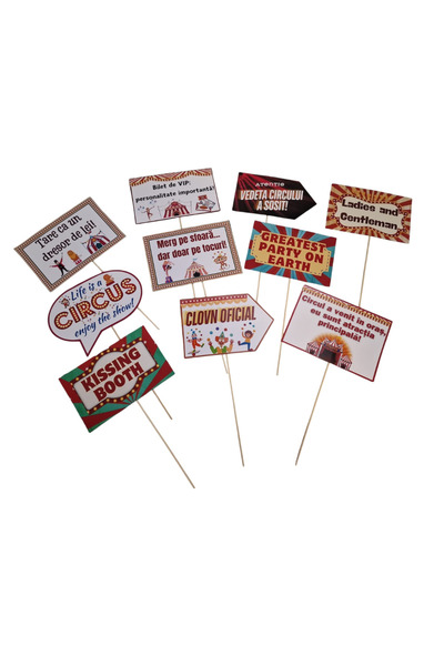 OEM Set propsuri CIRCUS, 10 buc, 12x20 cm, multicolor