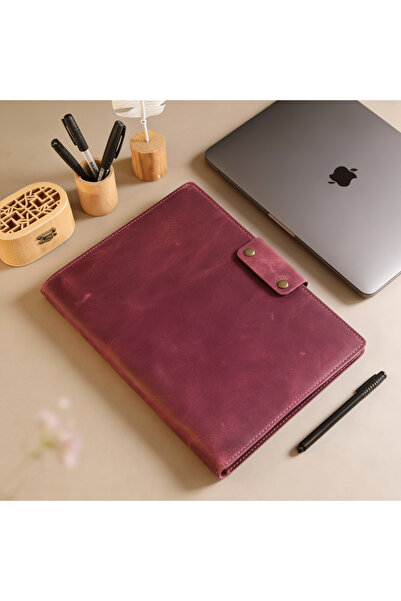 Leather Anatolia غلاف دفتر ملاحظات مصنوع يدويًا من الجلد الطبيعي مقاس A4، حقي...