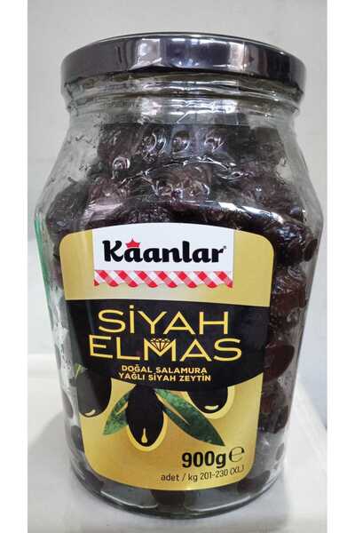 Kaanlar SİYAH ELMAS Doğal Salamura Yağlı Siyah Zeytin 900 Gr CAM XL (201-230)