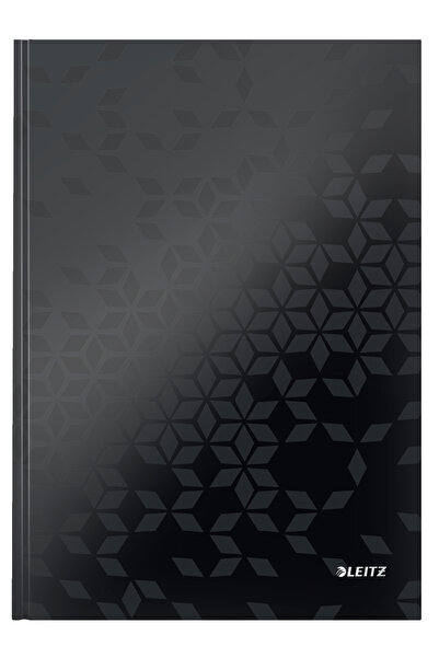 Leitz Caiet de birou A4 cu copertă cartonată neagră, Wow
