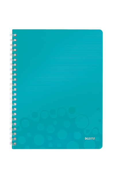 Leitz Spiral Office Notebook A4 Squared Turquoise PP Cover Wow
