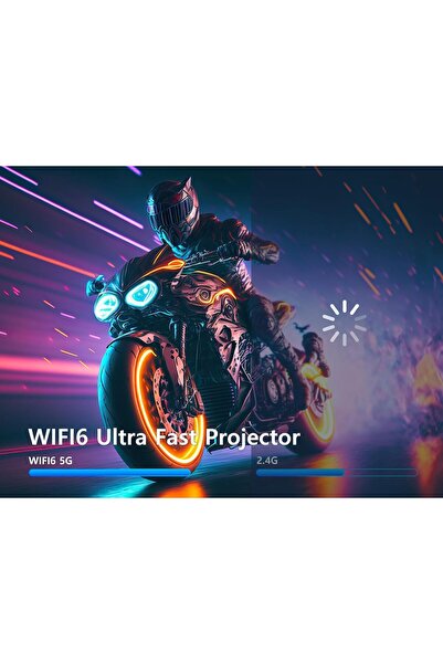Qifit HY320 MİNİ LED Projektör – 1080P Full HD & 4K Destek, Wi-Fi 6, Bluetooth, Android Smart