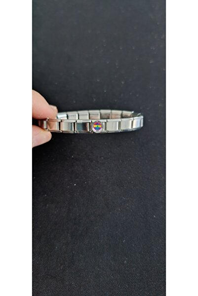 Shae Jewelry Taraftar Bileklik Paslanmaz Çelik Unisex Esnek Gümüş Rrenk