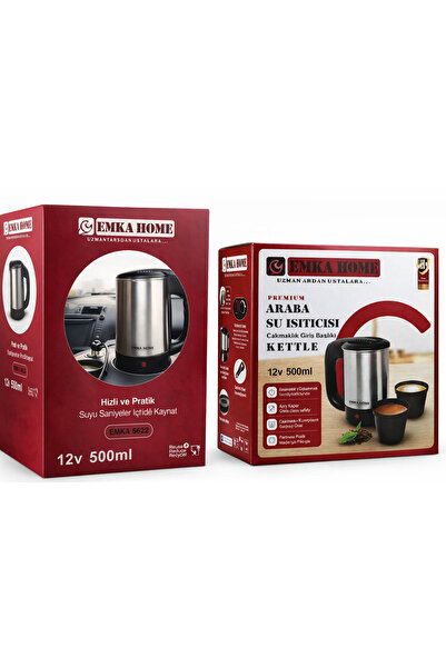 EmKa Home Araba su ısıtıcı 12v kettle 500ml araç kettle