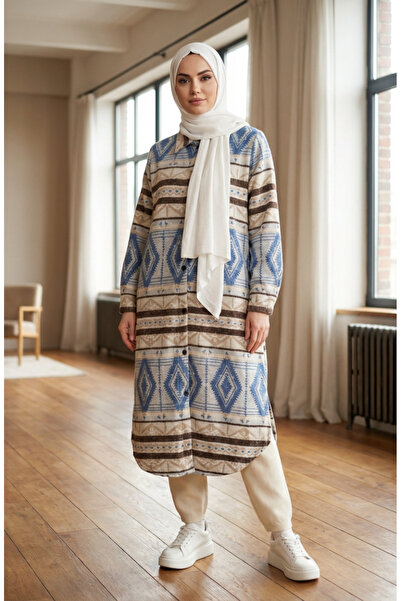 sefamerve Ethnic Patterned Buttoned Winter Hat 2500-09 Beige Saks