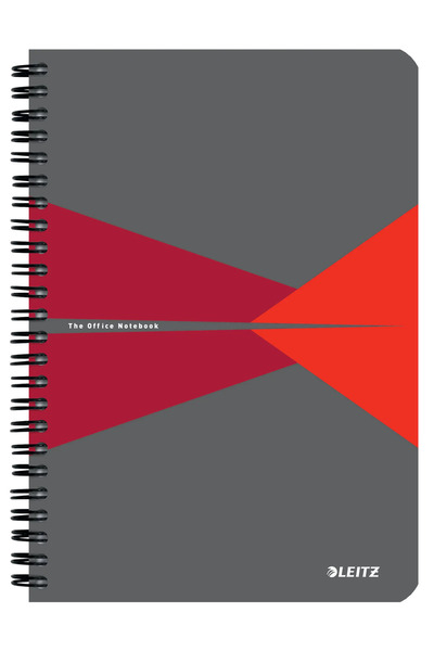 Leitz Spiral Office Notebook A5 Squared Red PP Cover Office