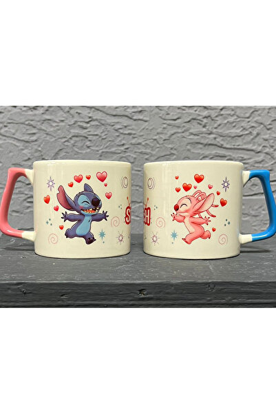 Kırtasiye Ofisi Stitch Sarılıyor Pembe Kulplu Prime Sevgilier Günü Hediyesi B...