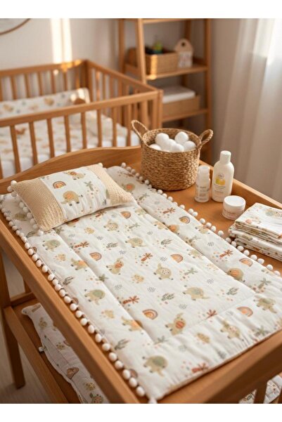 Lumos Trade وسادة تغيير الحفاضات من الموسلين قابلة للغسل من الجانبين - سجادة ...