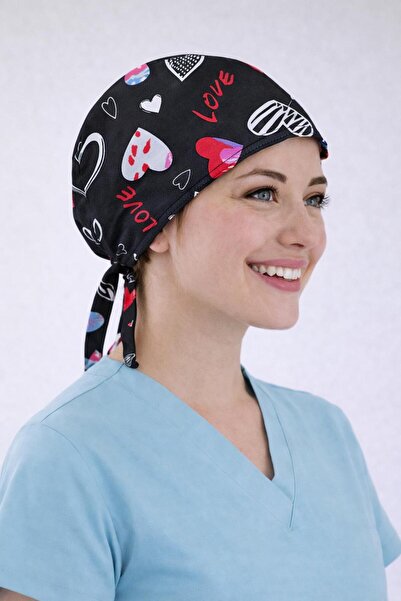 Dr. Mitra Cerrahi Bone Medikal Doktor Hemşire Hastane Bonesi Unisex -Kalp Desen