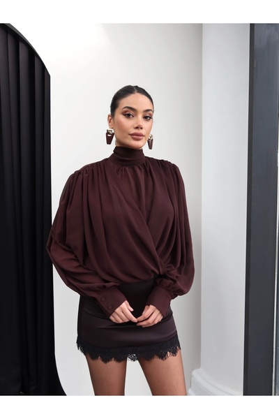 ESRAHELVACI Chiffon Blouse with Tie Neck