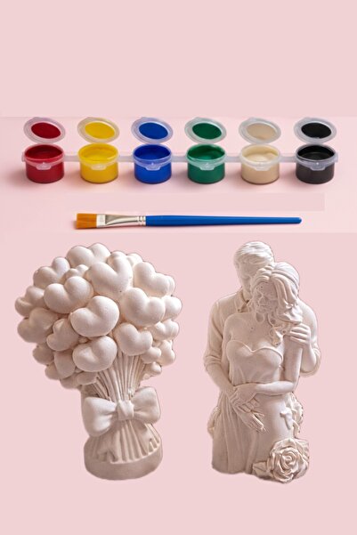 by burcu doğan Dekoratif Ve Boyanabilir Beton Taş Obje Seti İkili Ve Akrilik ...