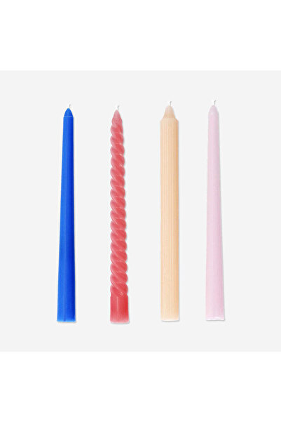 Flying Tiger Copenhagen 4'lü Çok Renkli Şamdan Mumu